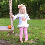 Cute Pumpkin Pink Stripe Milly Legging Set