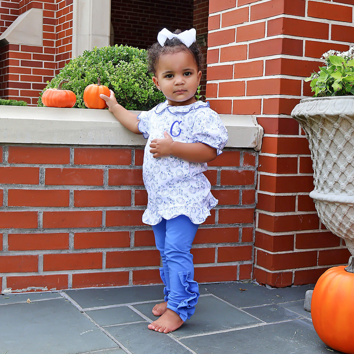 Pumpkin Blue Toile Gwen Legging Set