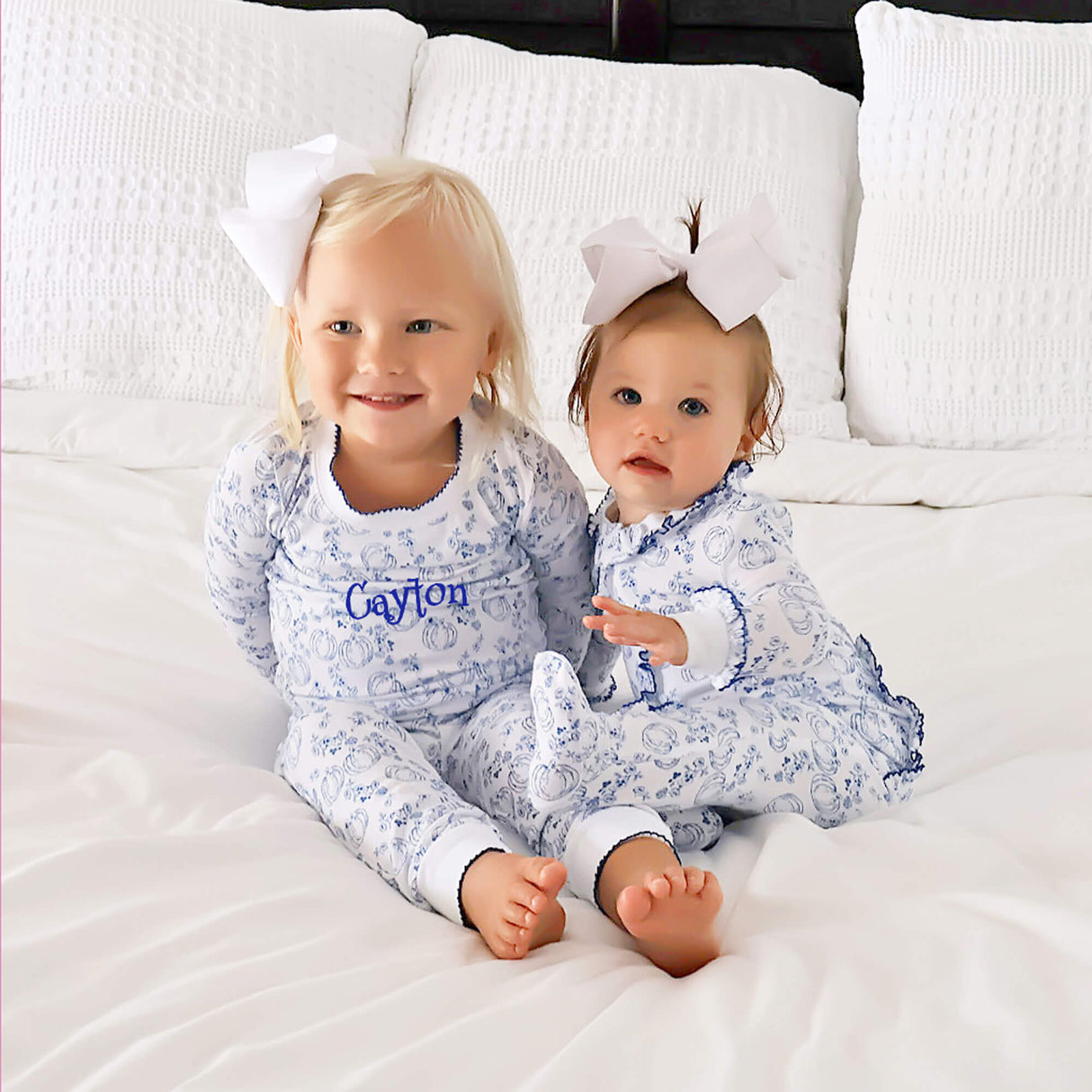 Pumpkin Blue Toile Pajamas