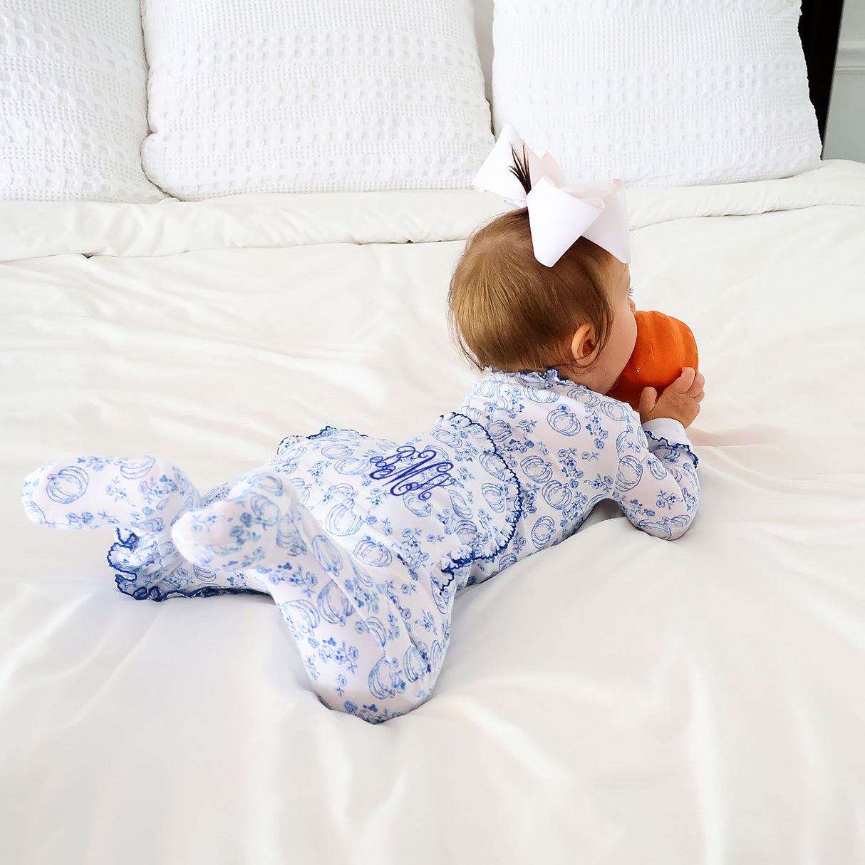 Pumpkin Blue Toile Zip Sleeper
