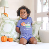 Pumpkin Crane Royal Stripe Short Pajamas