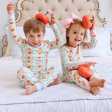 Pumpkin Splendor Blue Rib Pajamas