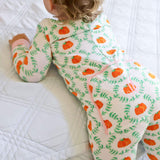 Pumpkin Splendor Pink Rib Zip Sleeper