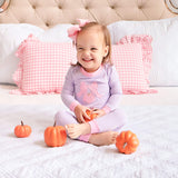 Pumpkin Bow Lavender Stripe Pajamas