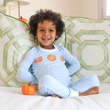 Pumpkin Trio Blue Gingham Pajamas