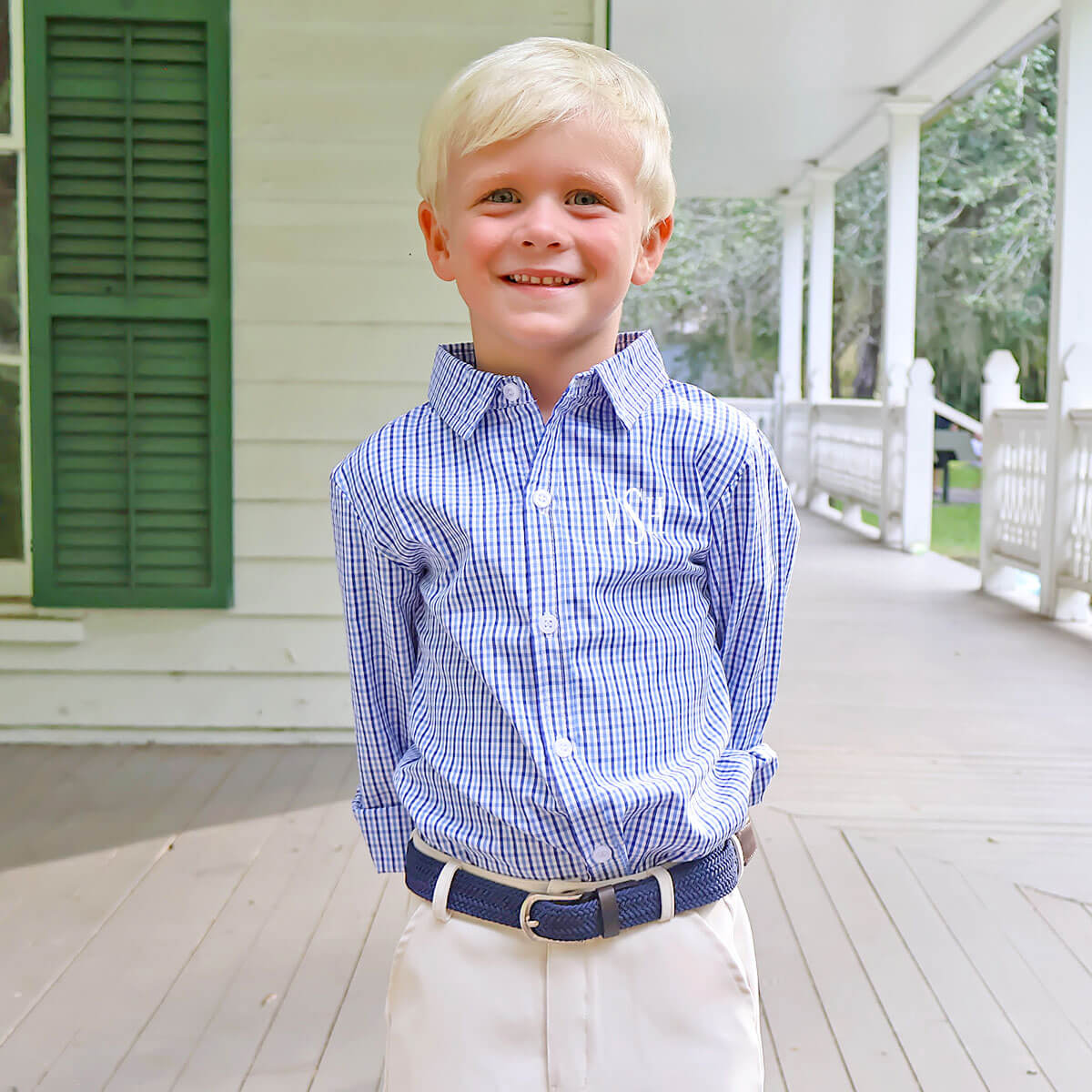 Royal & Light Blue Gingham Button Down Shirt