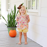 Pumpkin Pink Floral Smocked Aria Bloomer Set