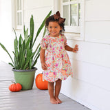 Pumpkin Pink Floral Smocked Aria Dress