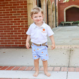 Pumpkin Schiffli Light Blue Gingham Standard Shorts