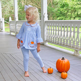 Pumpkin Blue Stripe Caroline Legging Set