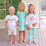 Pumpkin Turquoise Stripe Milly Dress