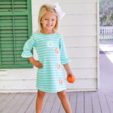 Pumpkin Turquoise Stripe Milly Dress