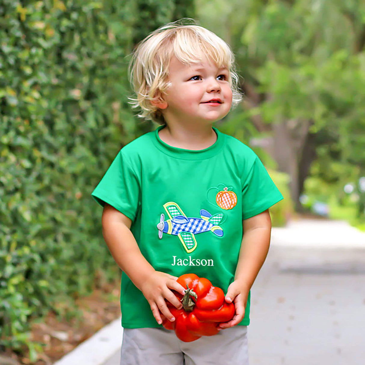 Green Pumpkin Airplane Shirt