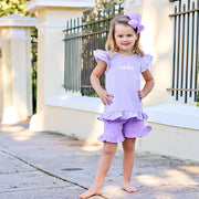 Purple Stripe Milly Short Set