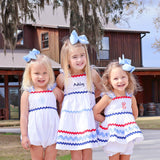 Red, Blue & Royal Ric Rac Bloomer Set