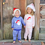 Happy Santa Blue Stripe Jogger Set