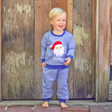 Happy Santa Blue Stripe Jogger Set