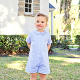 Light Blue Gingham Romper