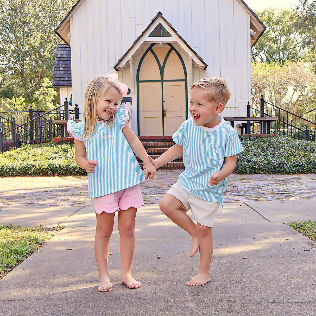 Turquoise Stripe Liv Short Set