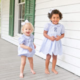 Light Blue Stripe Collared Dress