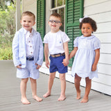 Light Blue Stripe Collared Dress