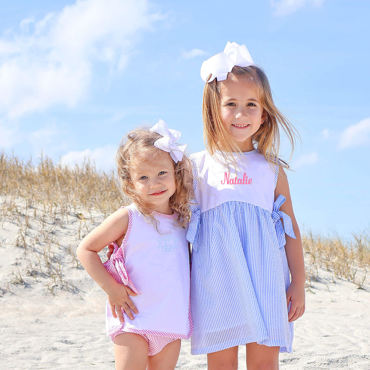 Light Blue Stripe Seersucker Avery Dress