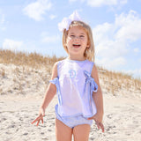 Light Blue Stripe Seersucker Avery Bloomer Set