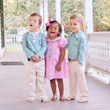 Shamrock Embroidered Pink Gingham Jane Dress