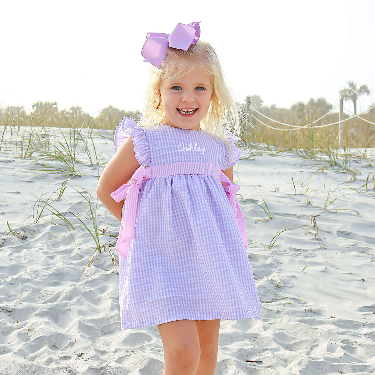 Lavender Gingham Avery Dress