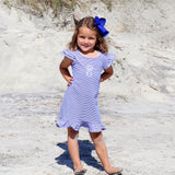 Milly Stripe Ruffle Dress Royal