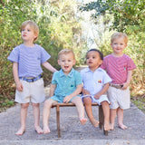 Truck Blue Stripe Short Sleeve Pocket Shirt