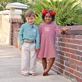 Red Stripe Sophia Dress