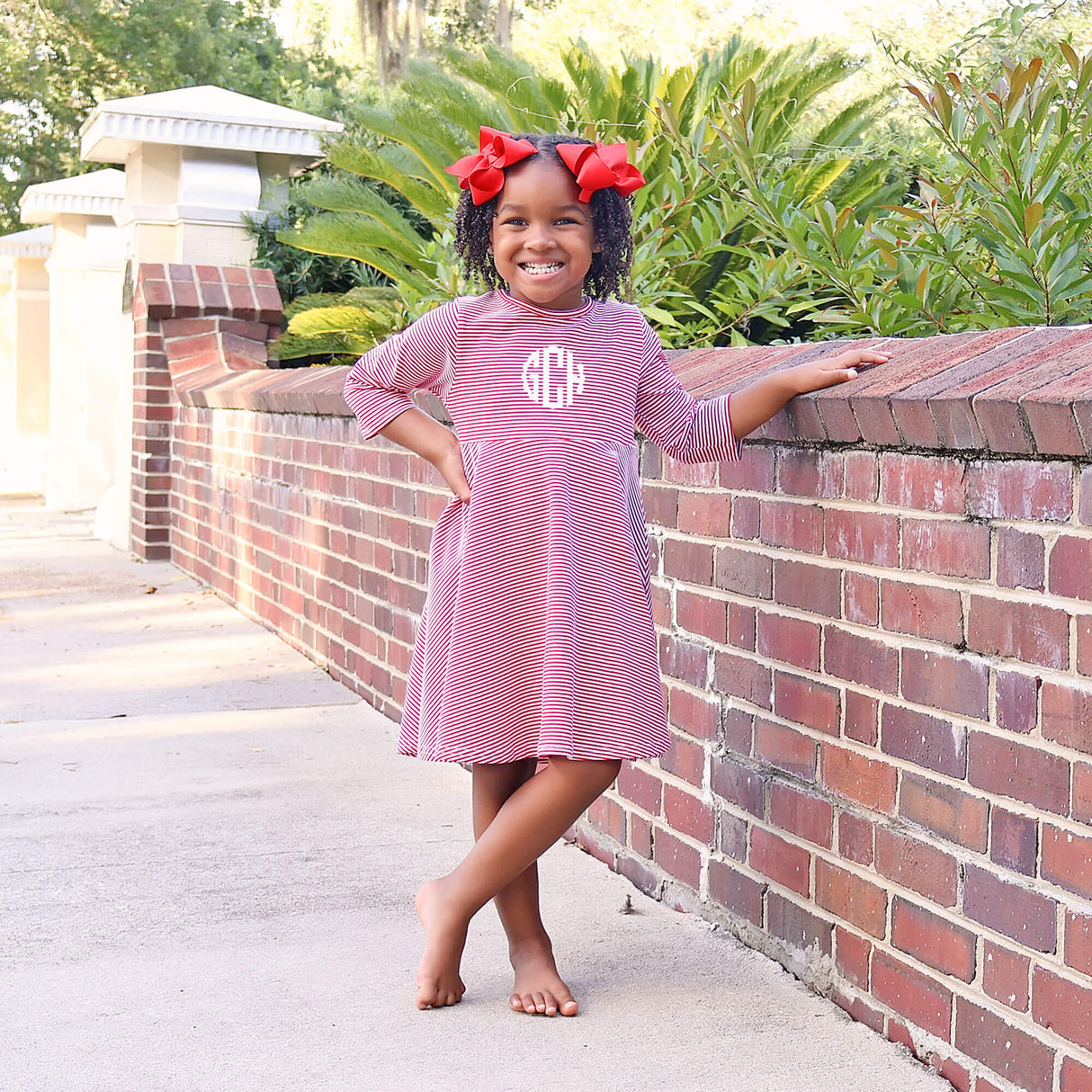 Red Stripe Sophia Dress
