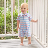 Patriotic Play Red & Blue Stripe Polo Romper