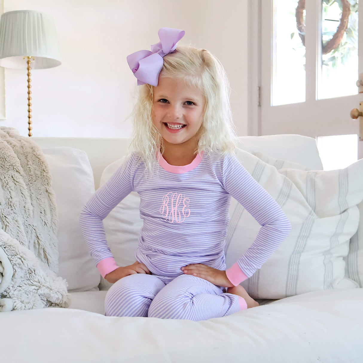 Lavender Thin Stripe Pajamas