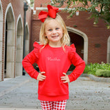 Red Ruffle Sweatshirt