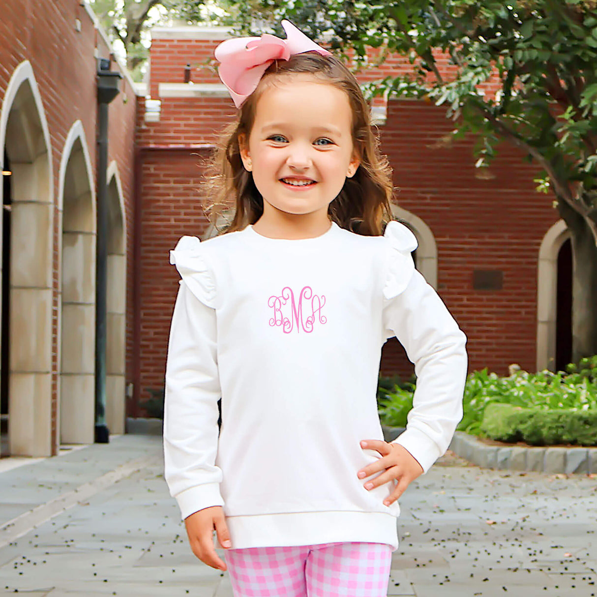 White Ruffle Sweatshirt