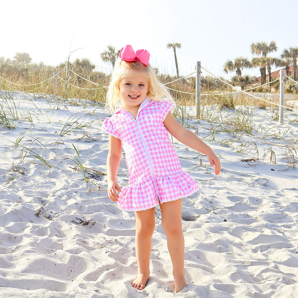 Pink Gingham Swim Cover Up