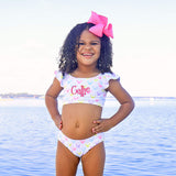 Pastel Mouse Ears Print Two Piece Swimsuit