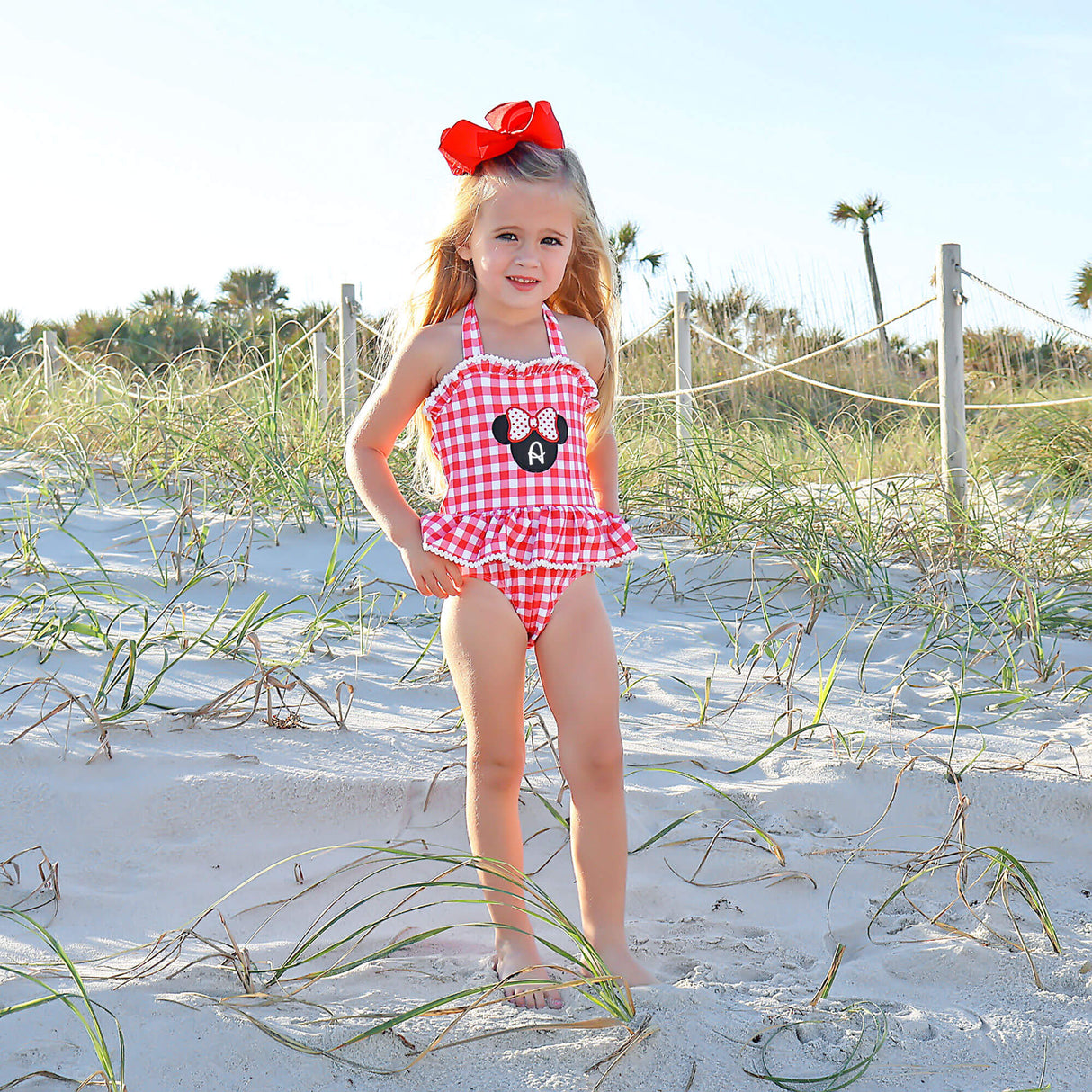 Red Mouse Ears One Piece Swimsuit