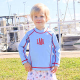 Nautical Blue with Red Trim Rash Guard