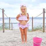 Santorini Purple Stripe Two Piece Swimsuit