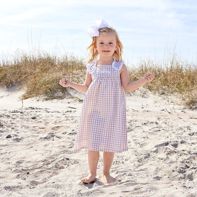 Khaki Gingham Lulu Dress Classic Whimsy Khaki Gingham Lulu Dress Classic Whimsy