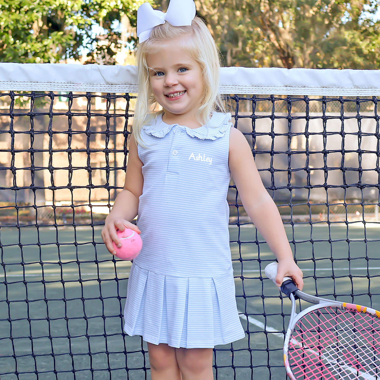 Light Blue Stripe Tennis Dress