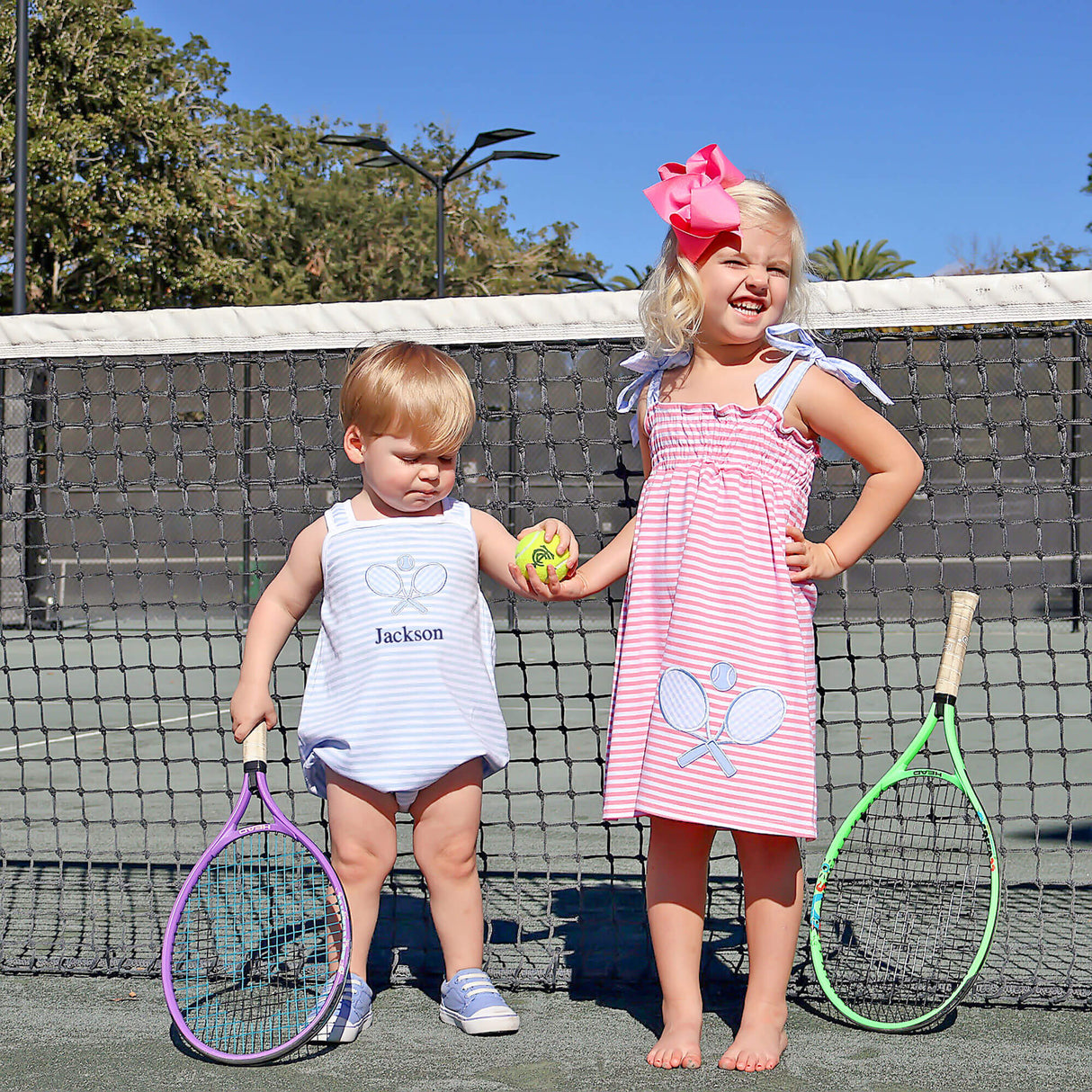 Tennis Racquet Pink Stripe Aurora Dress