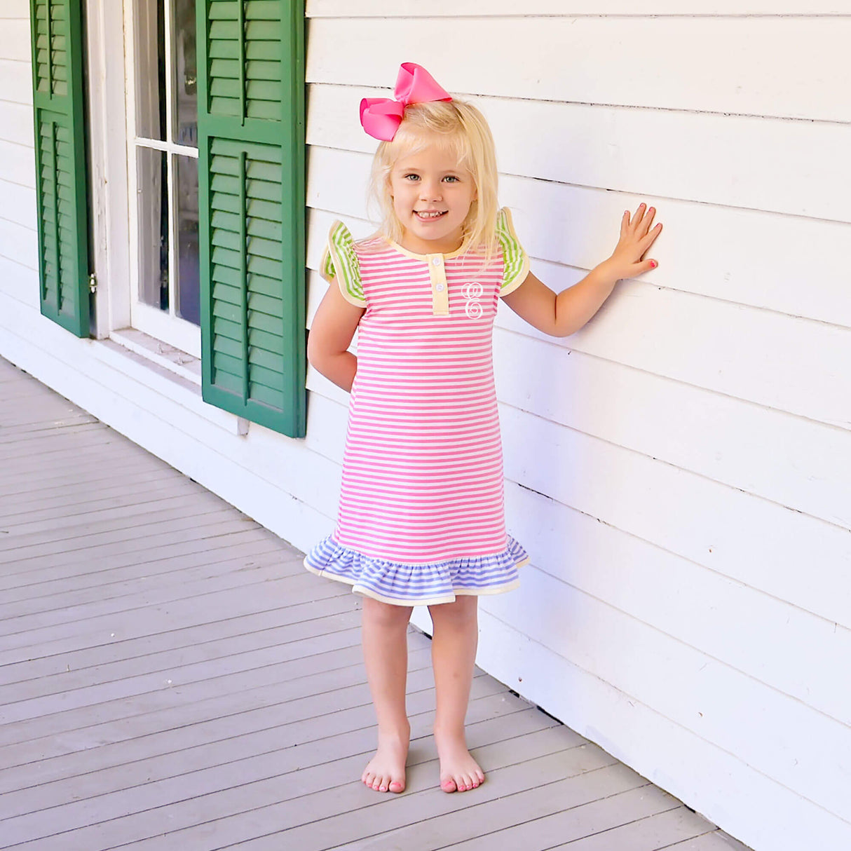 Colorblock Stripe Jade Dress