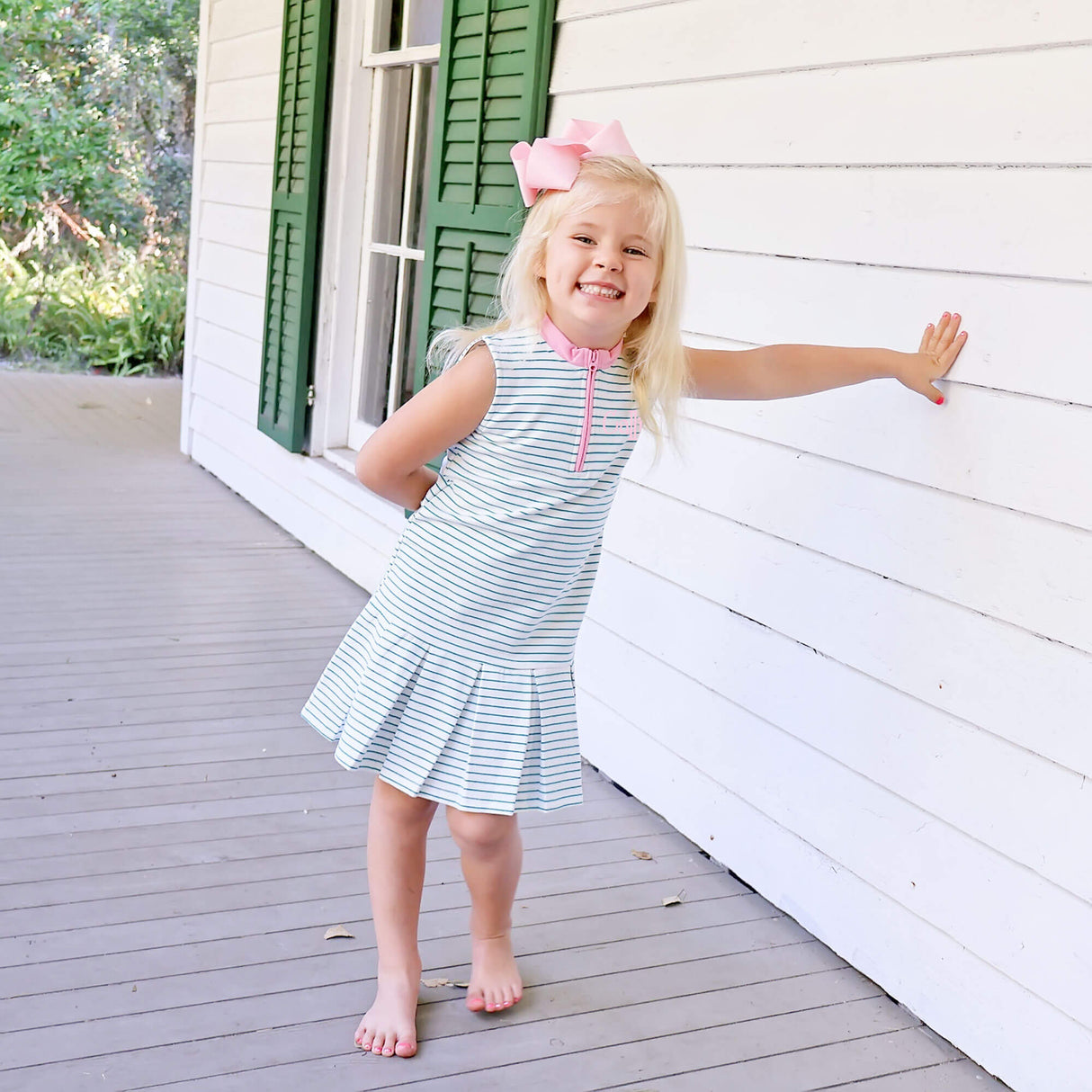 Green Stripe Tennis Dress