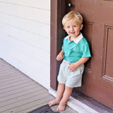 Green Terry Polo Short Set