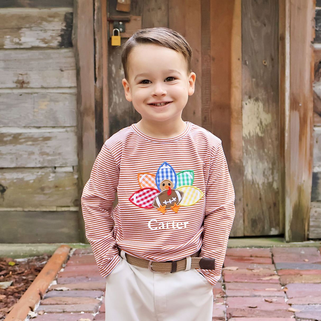 Turkey Football Brown Stripe Long Sleeve Shirt
