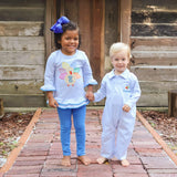 Turkey French Blue Stripe Polo Romper